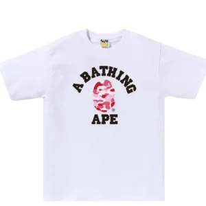 Bape ABC Camo College Tee/White pink
