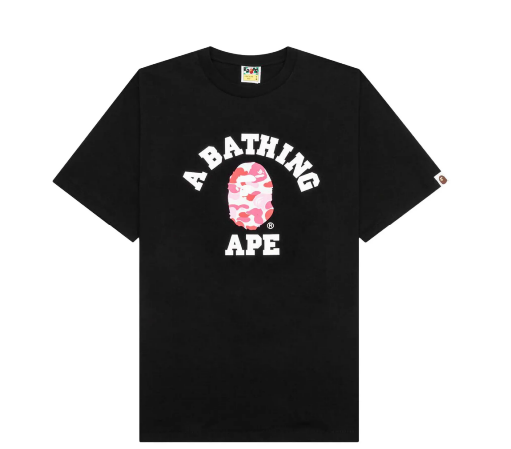 Bape ABC Camo College Tee/Black pink