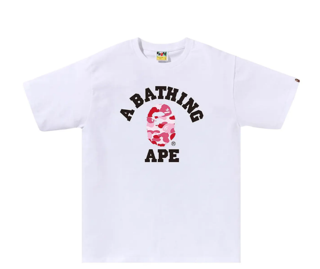 Bape ABC Camo College Tee/White pink